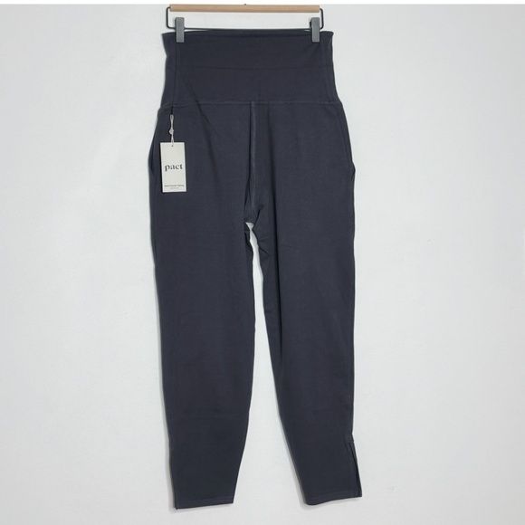 NWT PACT Maternity Pants Organic Cotton Storm Fold Over Waist Pants Size Small - Picture 3 of 11